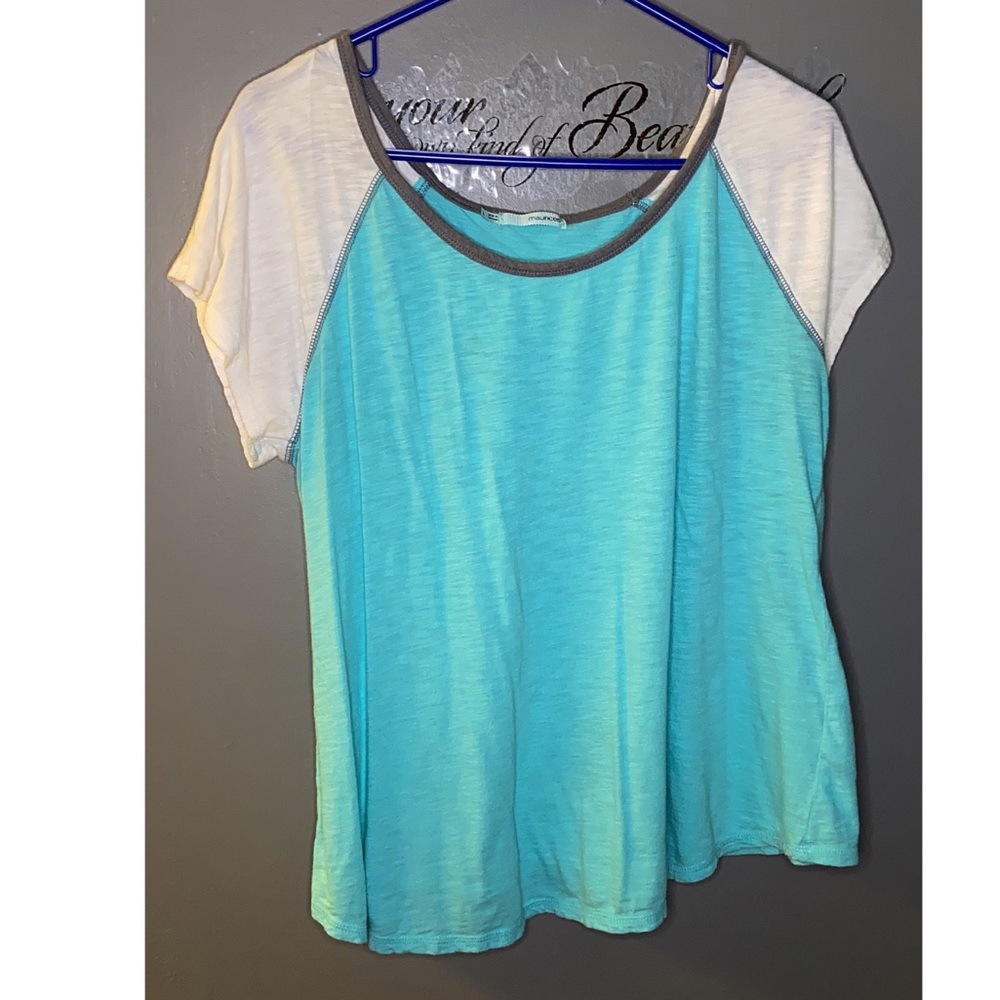 blue and white t-shirt